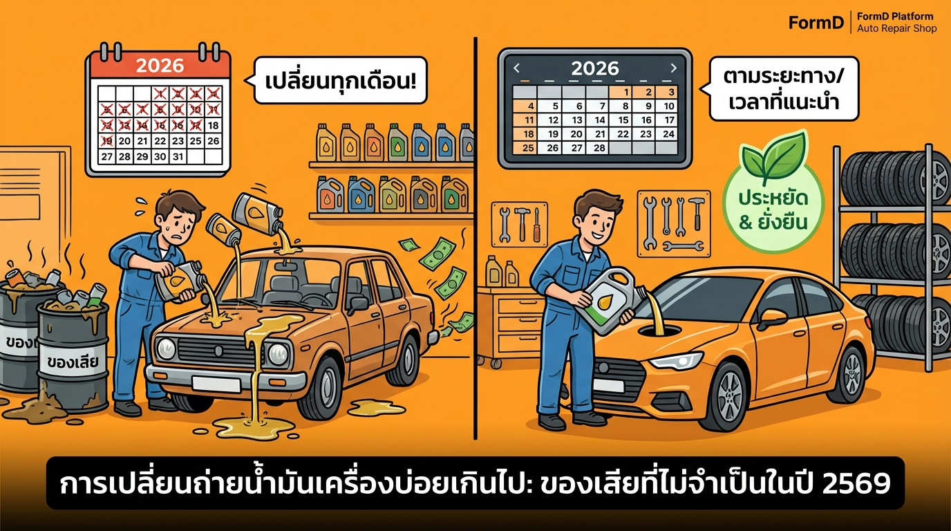 เปลี่ยนถ่ายน้ำมันเครื่องบ่อยเกินความจำเป็น สิ้นเปลืองโดยใช่เหตุในยุค 2026