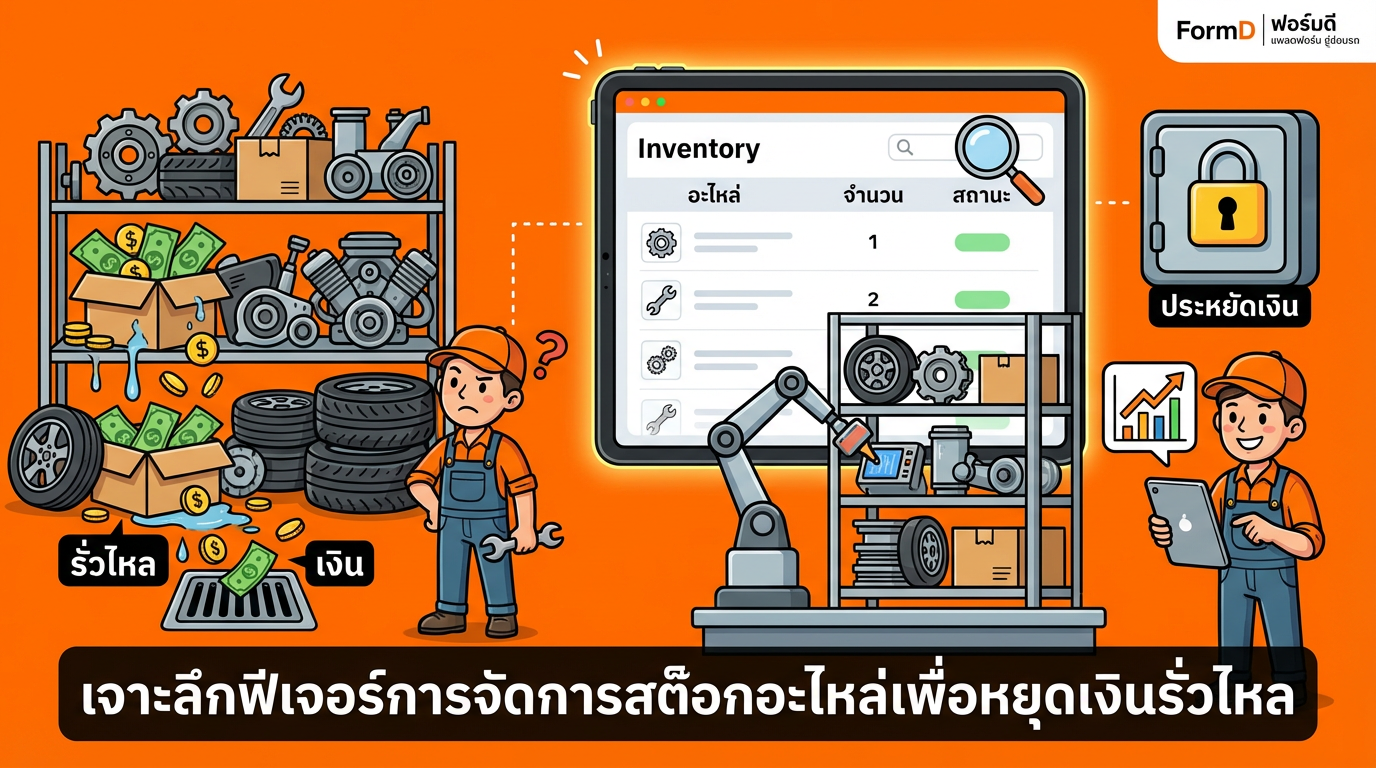 เจาะลึกฟีเจอร์การจัดการสต็อกอะไหล่เพื่อหยุดเงินรั่วไหล