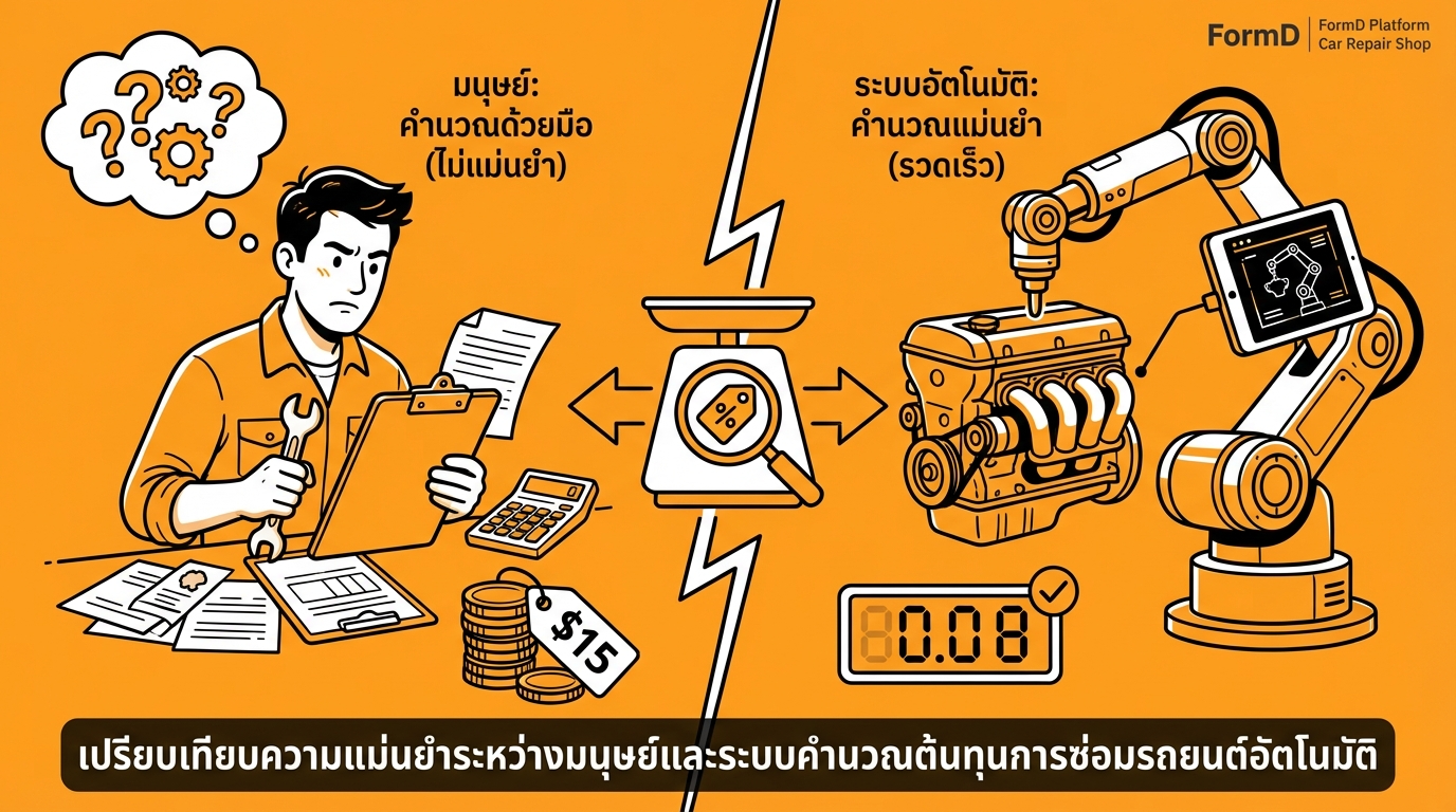 การเปรียบเทียบความแม่นยำระหว่างคนกับระบบคำนวณค่าซ่อมรถอัตโนมัติ
