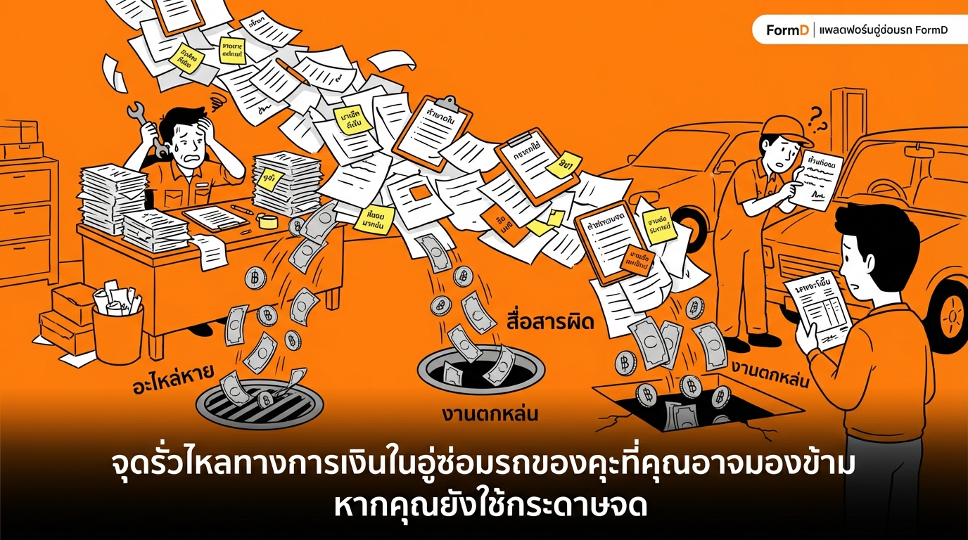 ปัญหาเงินรั่วไหลในอู่ซ่อมรถที่คุณอาจมองข้ามถ้ายังใช้กระดาษจด