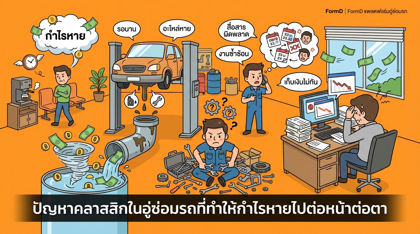 ปัญหาสุดคลาสสิกของอู่ซ่อมรถที่ทำให้กำไรหายไปต่อหน้าต่อตา