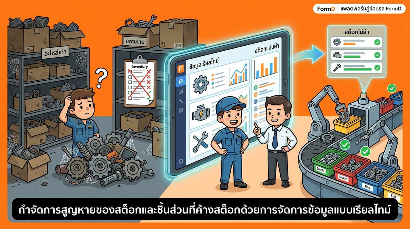 หมดปัญหาสต็อกหายและอะไหล่จมด้วยการจัดการข้อมูลแบบเรียลไทม์