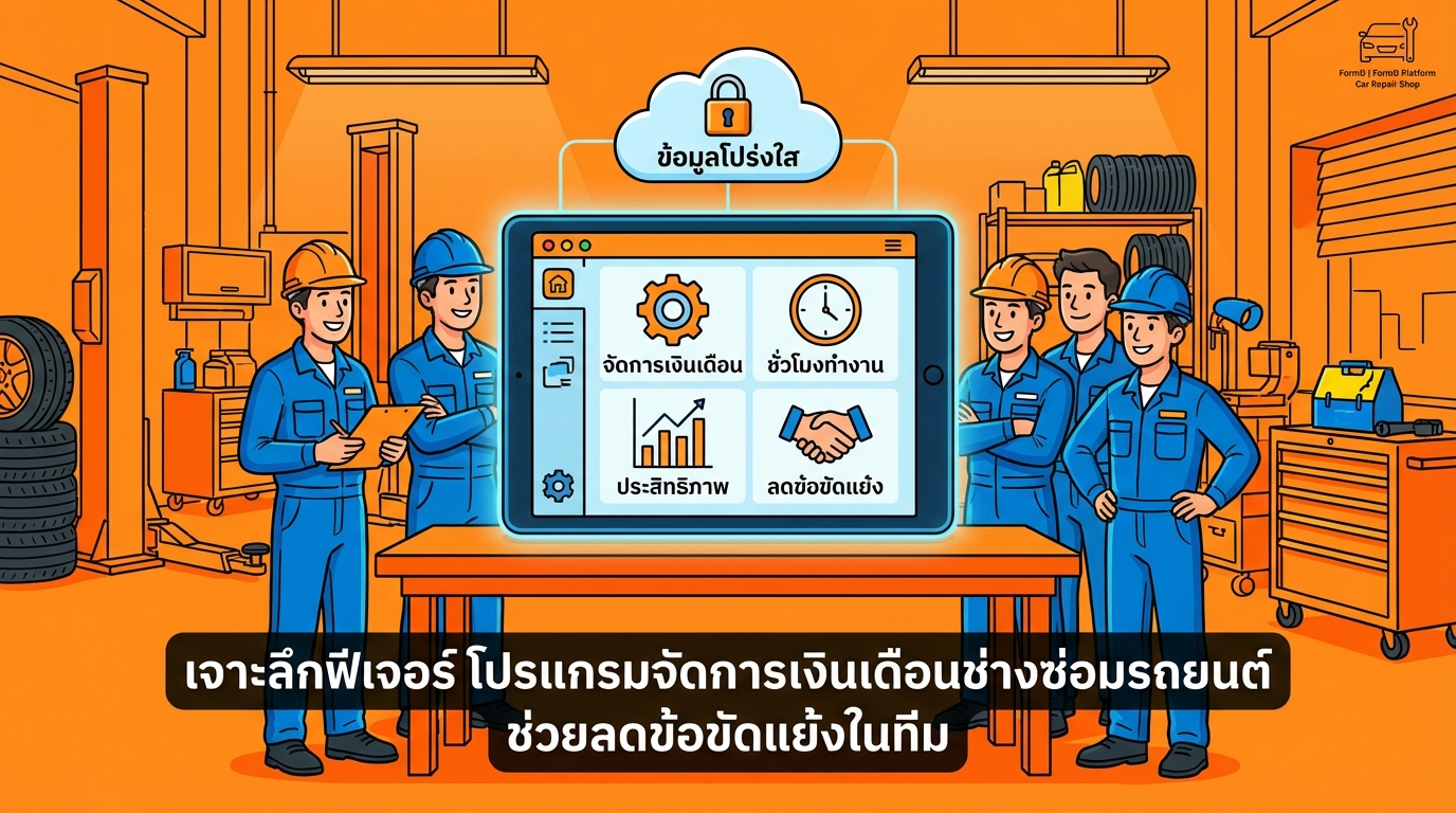 เจาะลึกฟีเจอร์โปรแกรมจัดการค่าแรงช่างซ่อมรถที่ช่วยลดข้อพิพาทในทีม