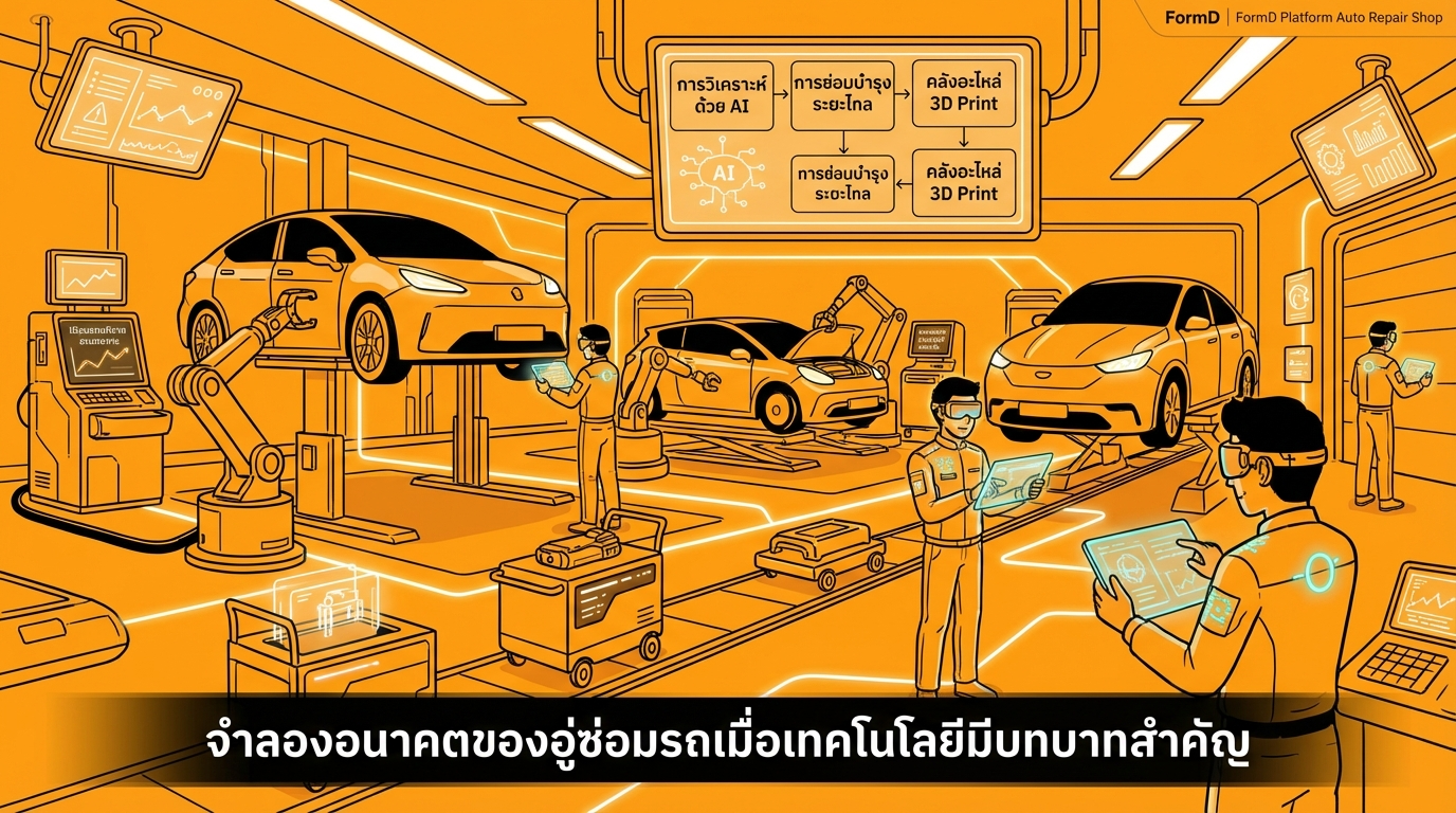 จำลองสถานการณ์อนาคตของอู่ซ่อมรถเมื่อเทคโนโลยีเข้ามามีบทบาทสำคัญ