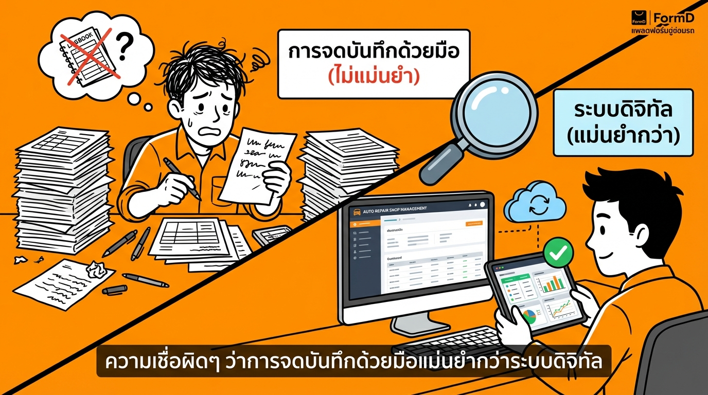 ความเข้าใจผิดว่าการจดเองแม่นยำกว่าระบบดิจิทัล